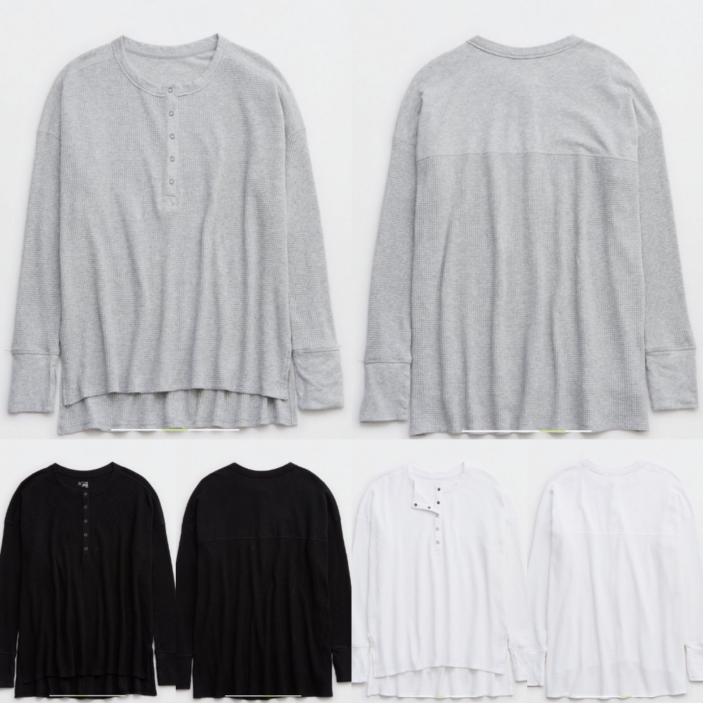NWOT Offline by Aerie Wow! Waffle Henley Tees